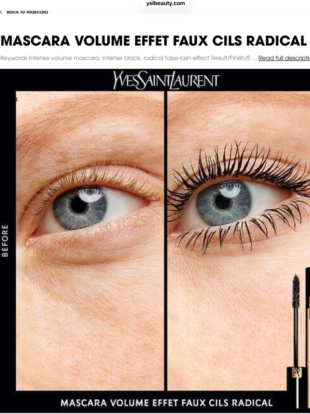 3 Yves Saint Laurent Volume Effect Faux CILS Radical Mascara in Black Over Black - Picture 5 of 16